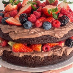 Torta Naked Cake de Chocolate Keto Sin Gluten