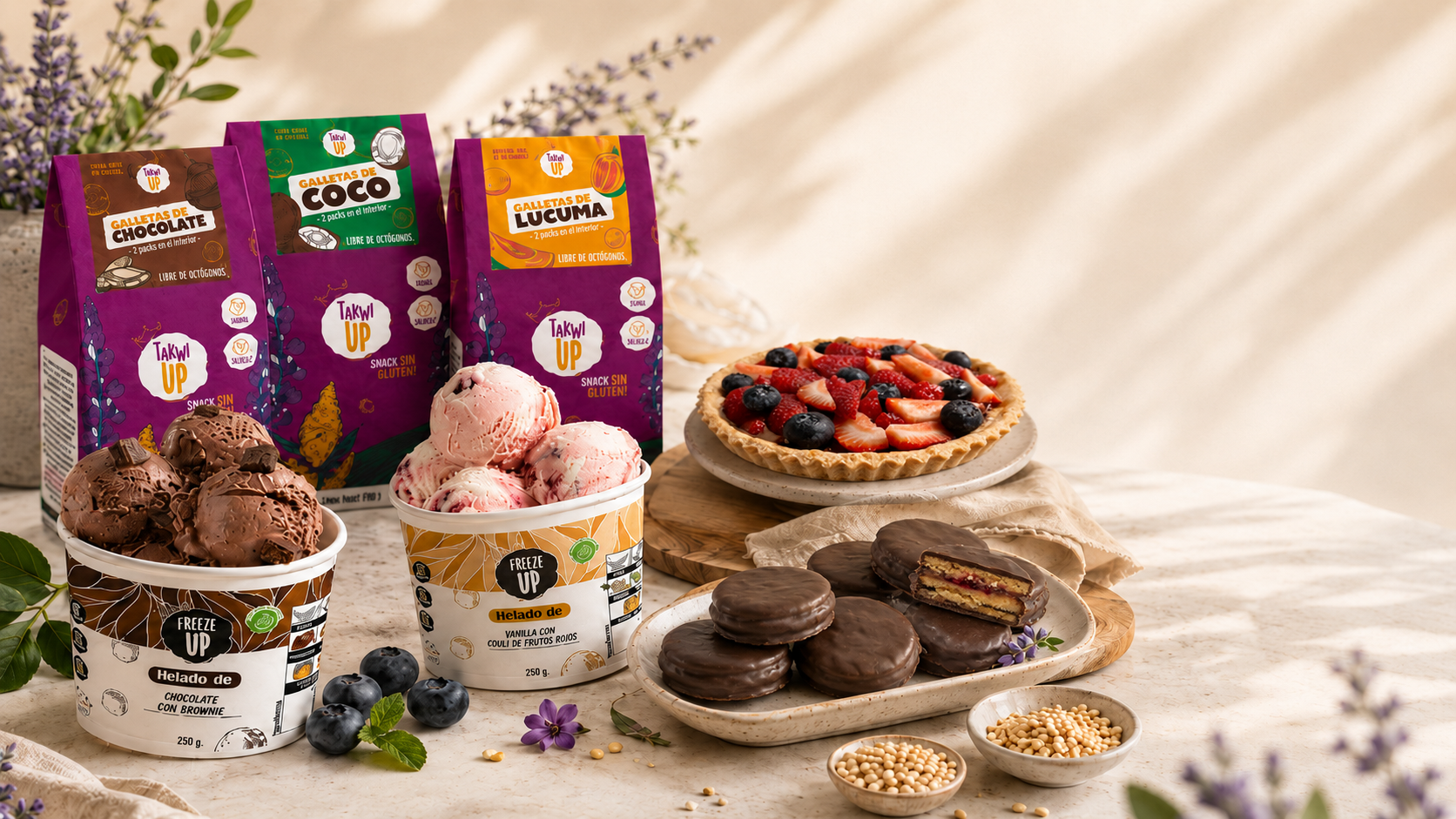 Helados cremosos, galletas artesanales y bocaditos Amaralia